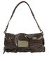 Croc Embossed Shoulder Clutch, front view